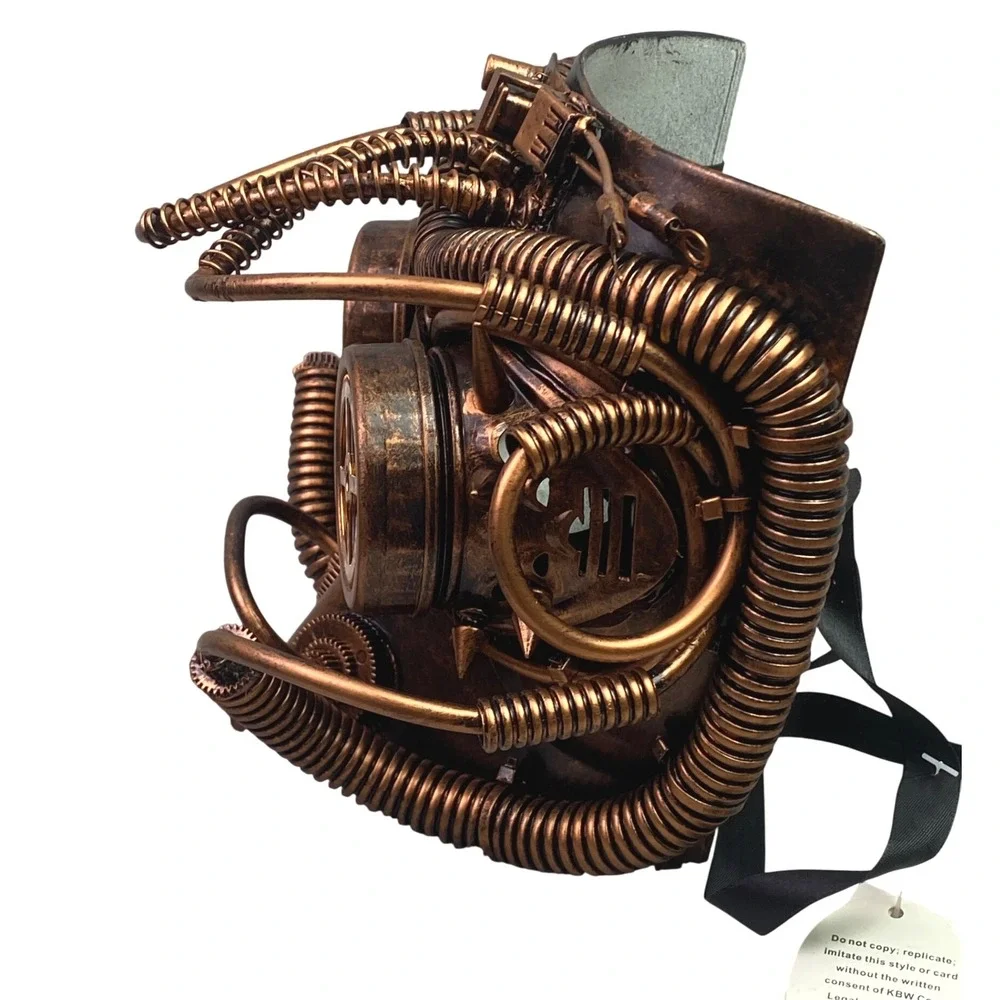 Steampunk Mask‎ Cosplay Prop Halloween Masquerade Costume Tubes Gears Festival